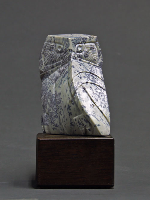 A larger photo of the front of Soapstone Owl #6F