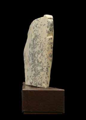 A larger photo of a side view of Soapstone Owl #4C by Clarence