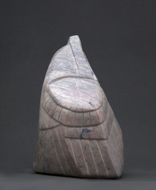 A side view of Soapstone Owl #14