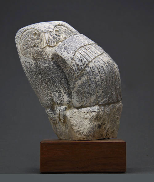 A larger photo of the front of Soapstone Owl #9 by Clarence