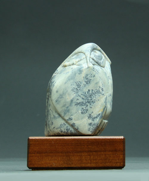 A larger photo, front view, of Soapstone Owl #15