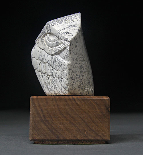 A view of one side of Soapstone Owl #22