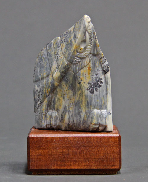 A larger photo of the front of Soapstone Owl #10F by Clarence P. Cameron of Madison, Wisconsin