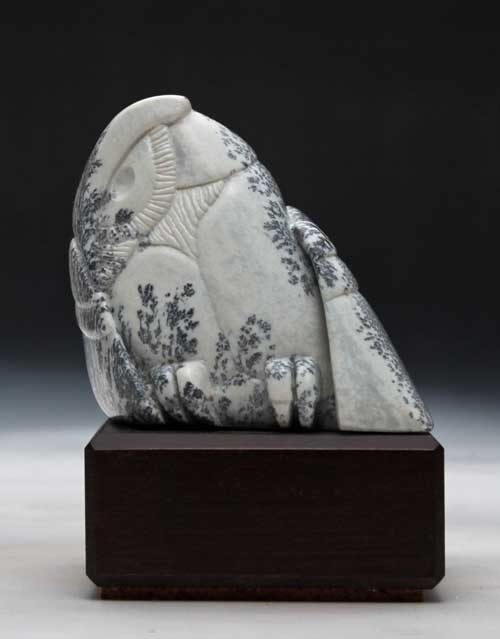 A larger photo of the front of Soapstone Owl #27L