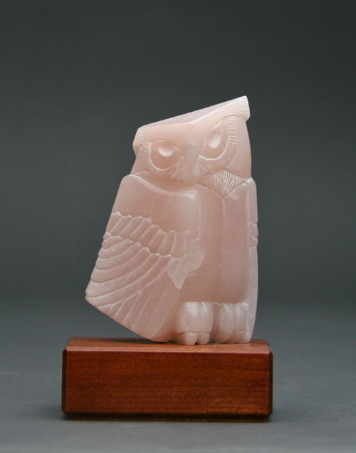 A larger frontal photo of Soapstone Owl #24C