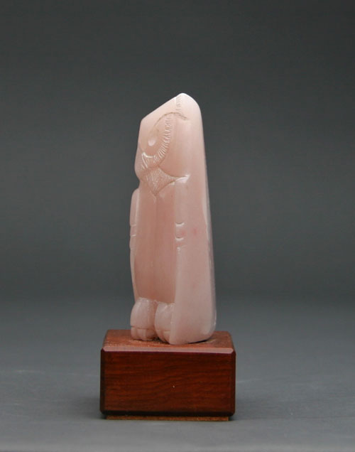 A side photo of Soapstone Owl #24C