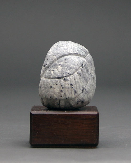 A larger photo of one side of Soapstone Owl #29C by Clarence Cameron of Madison, Wisconsin