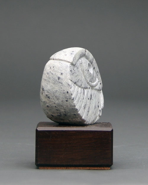 Another view of  Soapstone Owl #29C by Clarence Cameron of Madison, Wisconsin