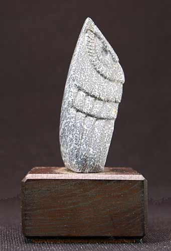 A view of one side of  Soapstone Owl #30C