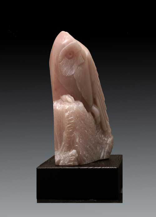 The other side view of Soapstone Owl, My Pink Hibou