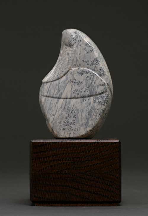 Another view of dendritic Soapstone Owl #18 by Clarence P. Cameron of Madison, Wisconsin
