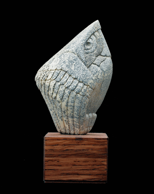 A larger photo of the front of Soapstone Owl #4