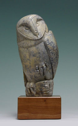 Waiting for the Moment, a soapstone owl by Clarence P. Cameron of Madison, Wisconsin