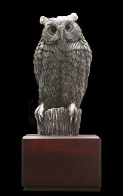 A Limited Edition Pewter Owl by CLarence P. Cameron